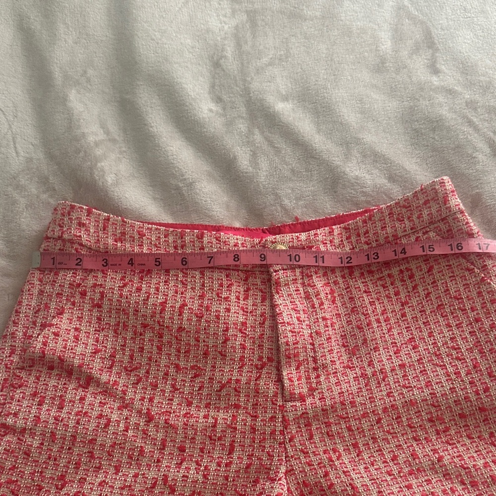 Lilly Pulitzer Pink and White Tweed High Waist Shorts